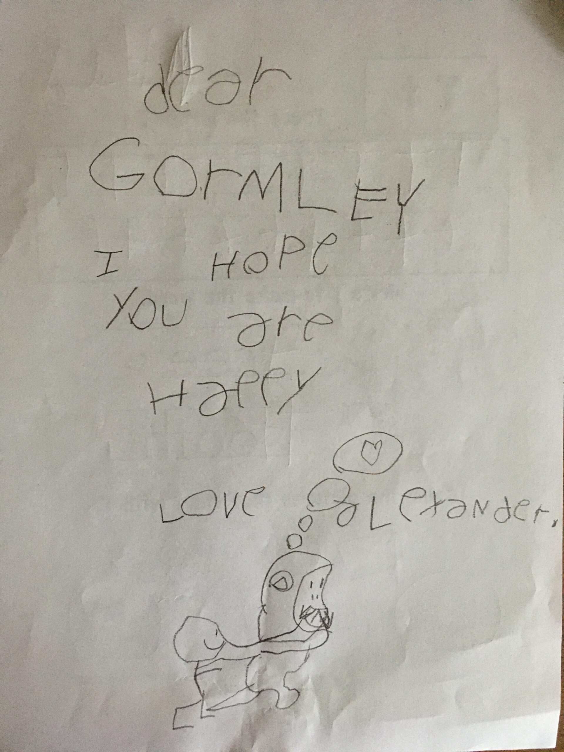 Letter from Alexander to Gormley